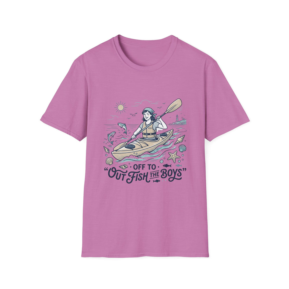 Kayaking T-Shirt — “Off to Out Fish the Boys” Outdoor Adventure Tee