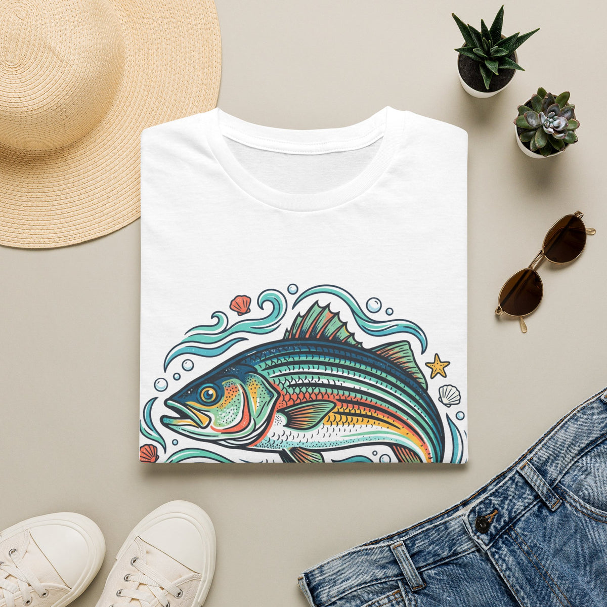 Striped Bass Fishing Tee — “My Stripe Bass Is Bigger Than Yours” Graphic T-Shirt