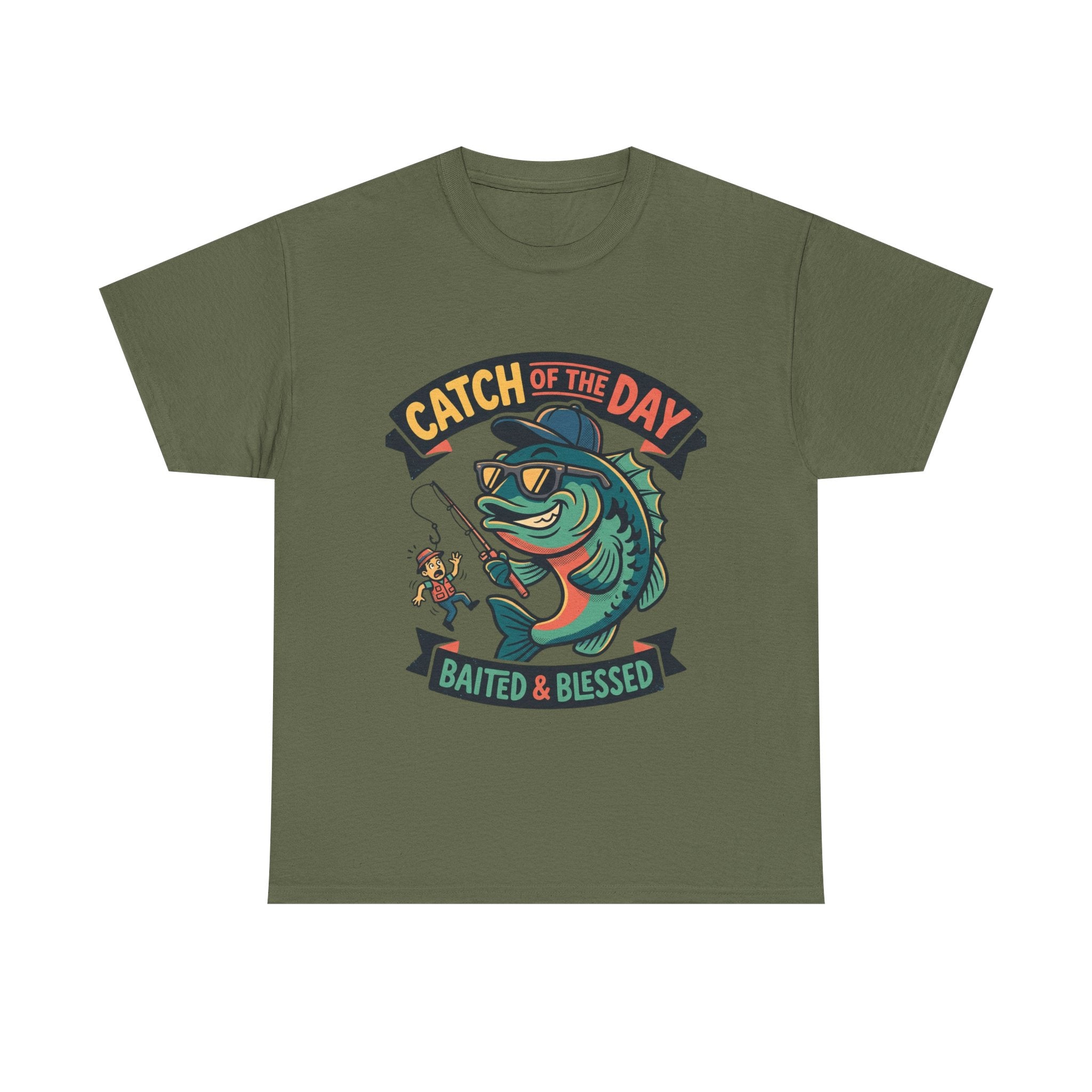 Catch of the Day T-Shirt — "Baited & Blessed" Fishing Graphic Tee
