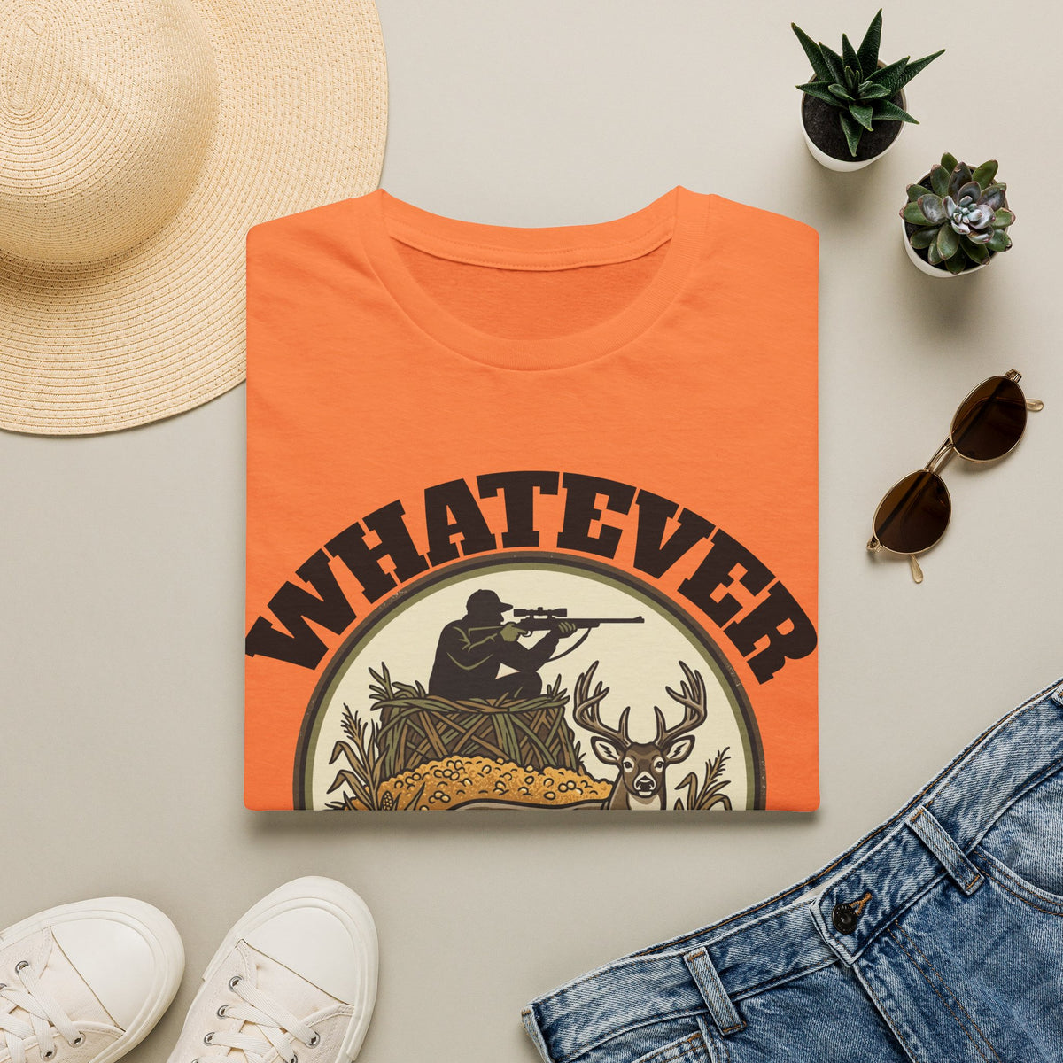 T-Shirt — "Whatever Hunt Season It Takes" Retro Hunting Graphic