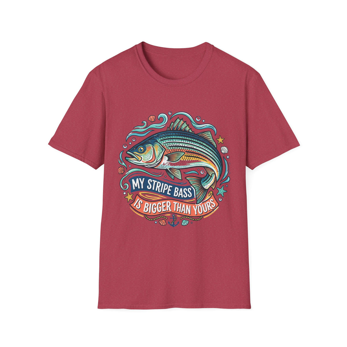 Striped Bass Fishing Tee — “My Stripe Bass Is Bigger Than Yours” Graphic T-Shirt