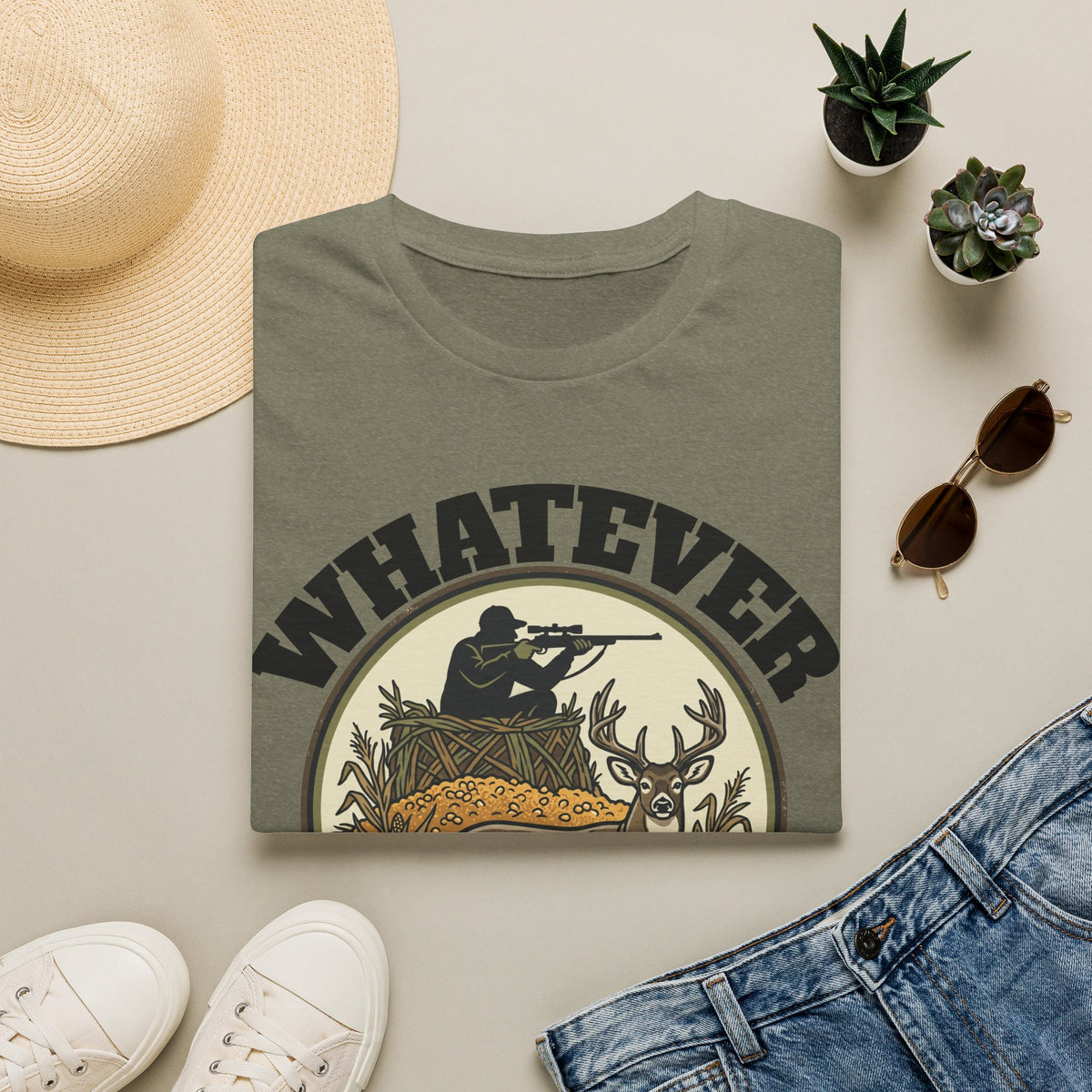 T-Shirt — "Whatever Hunt Season It Takes" Retro Hunting Graphic