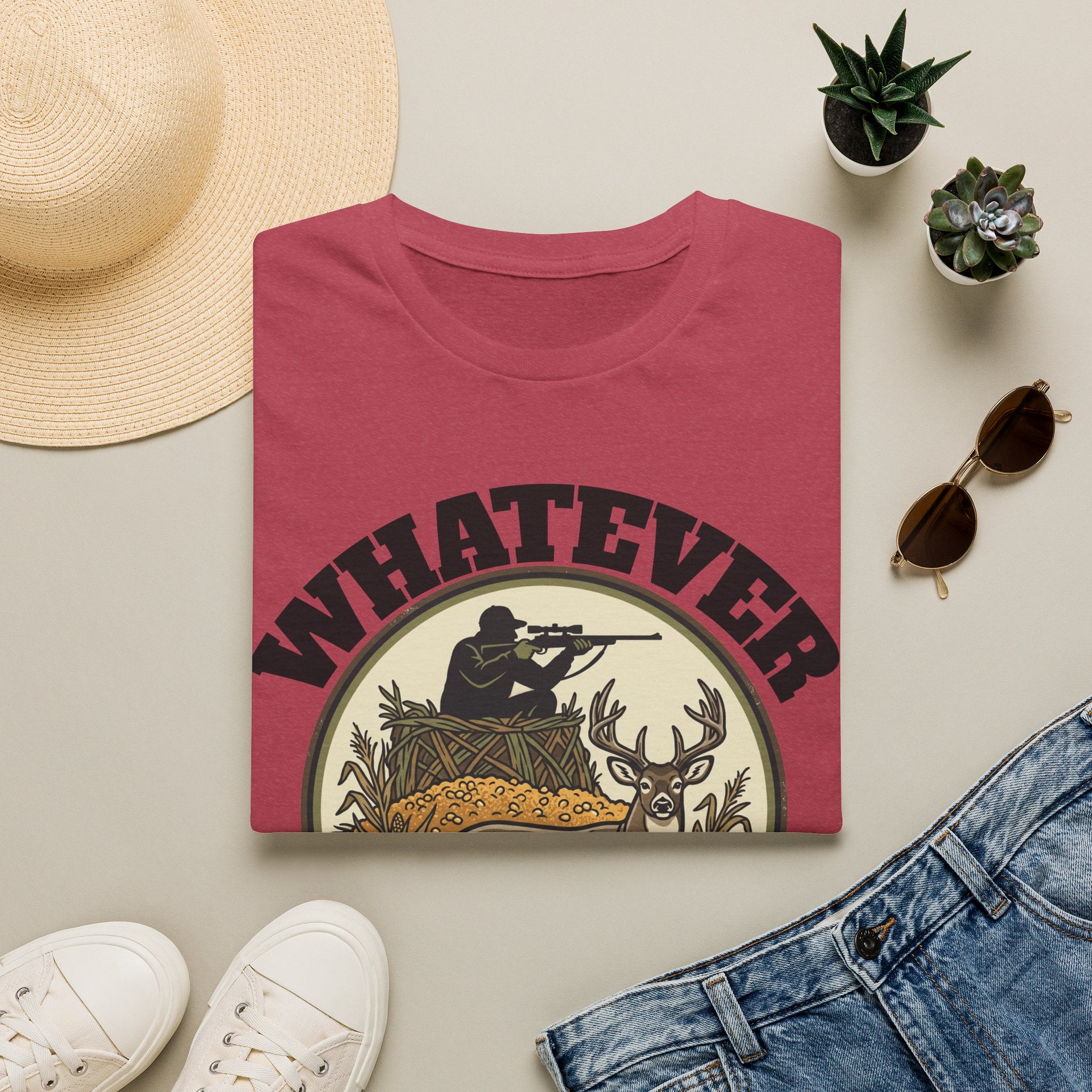 T-Shirt — "Whatever Hunt Season It Takes" Retro Hunting Graphic
