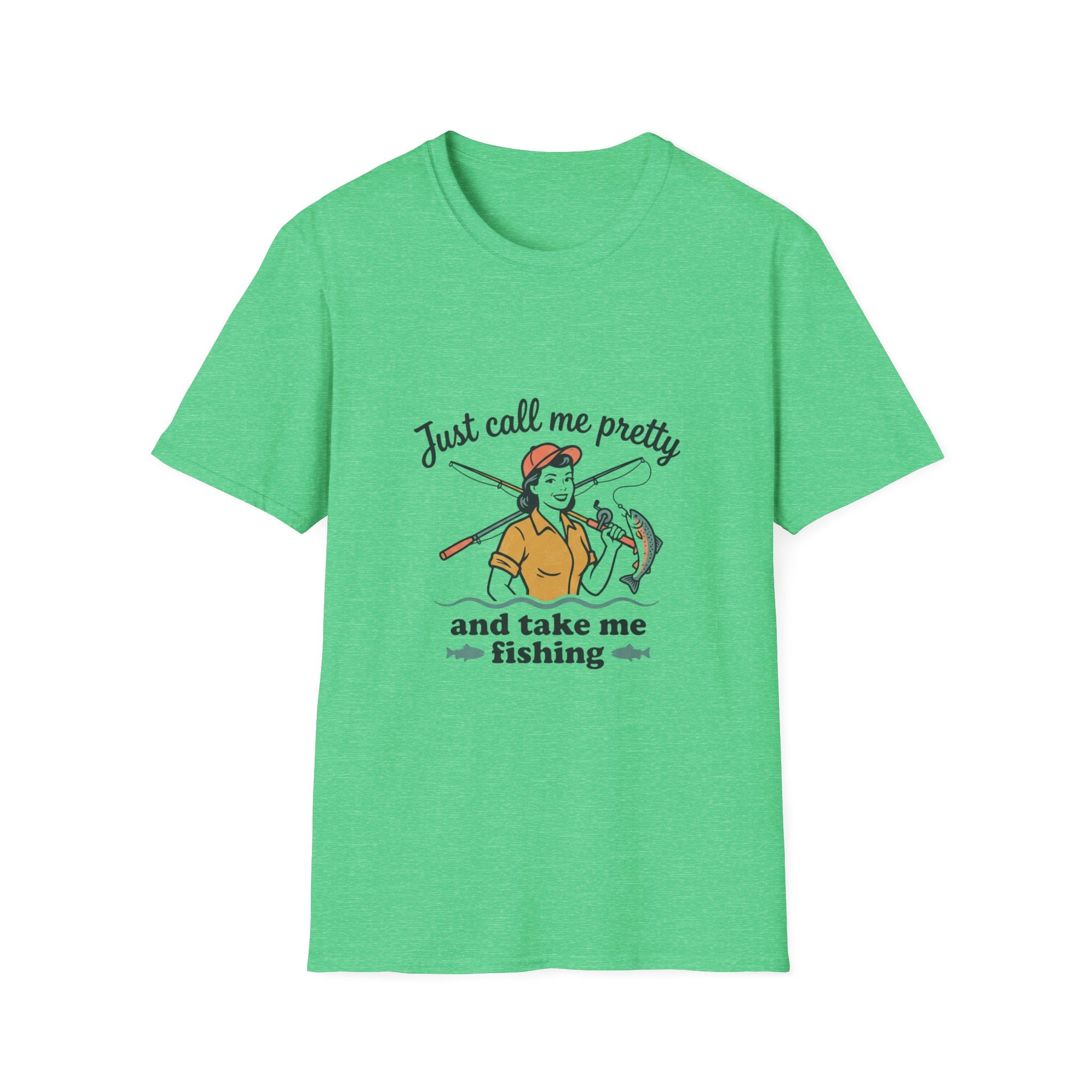 Fishing Graphic T-Shirt — "Just Call Me Pretty and Take Me Fishing" Casual Outdoor Tee
