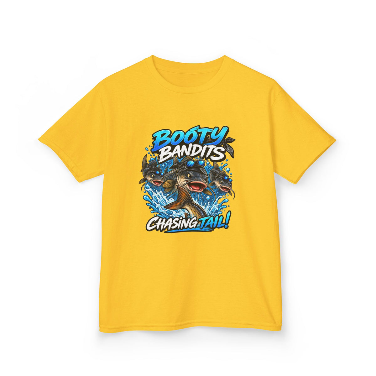 Kids Tee — "Booty Bandits Chasing Tail" Pirate Shark Graphic