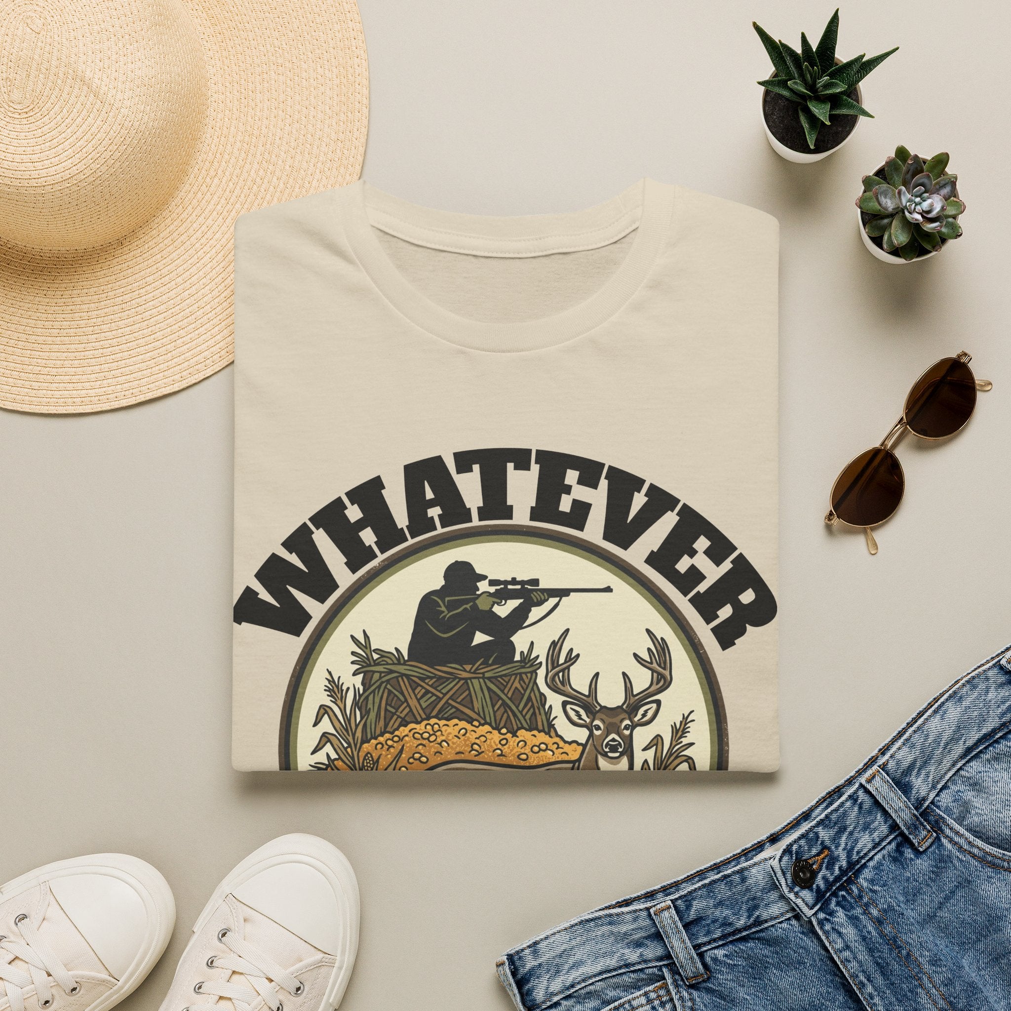 T-Shirt — "Whatever Hunt Season It Takes" Retro Hunting Graphic