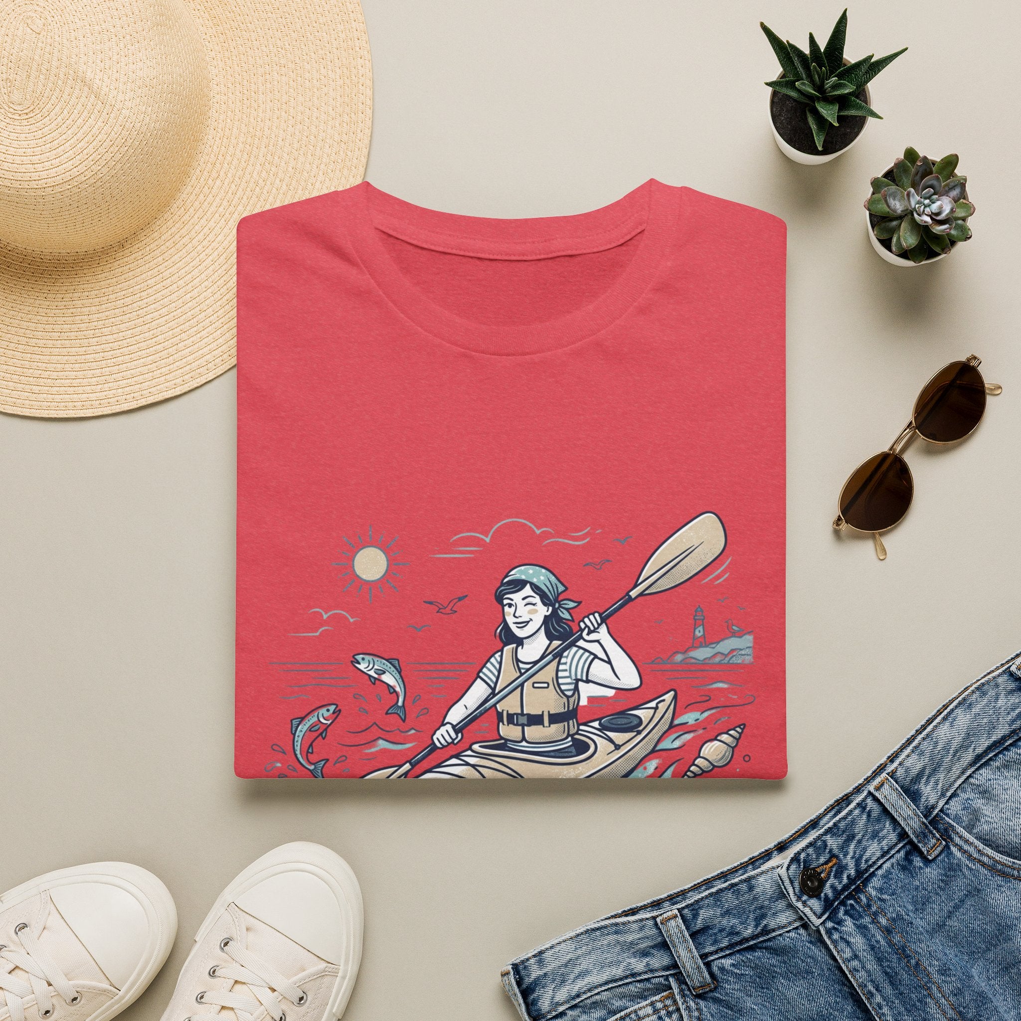Kayaking T-Shirt — “Off to Out Fish the Boys” Outdoor Adventure Tee