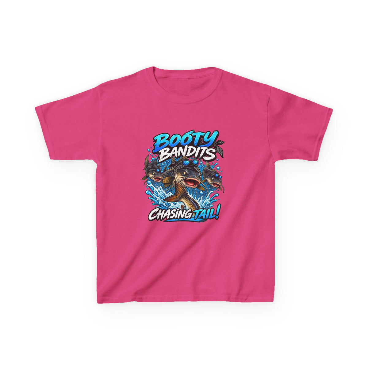 Kids Tee — "Booty Bandits Chasing Tail" Pirate Shark Graphic