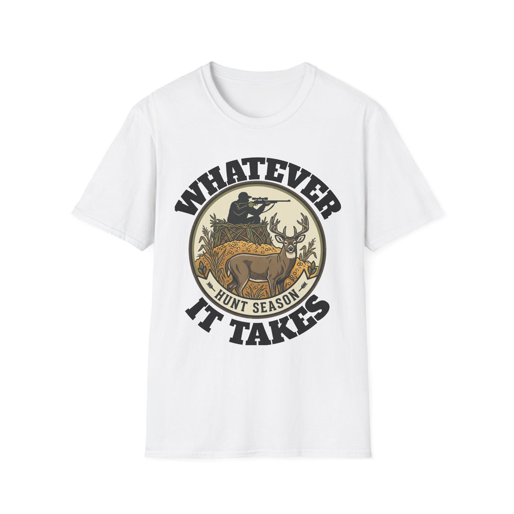 T-Shirt — "Whatever Hunt Season It Takes" Retro Hunting Graphic