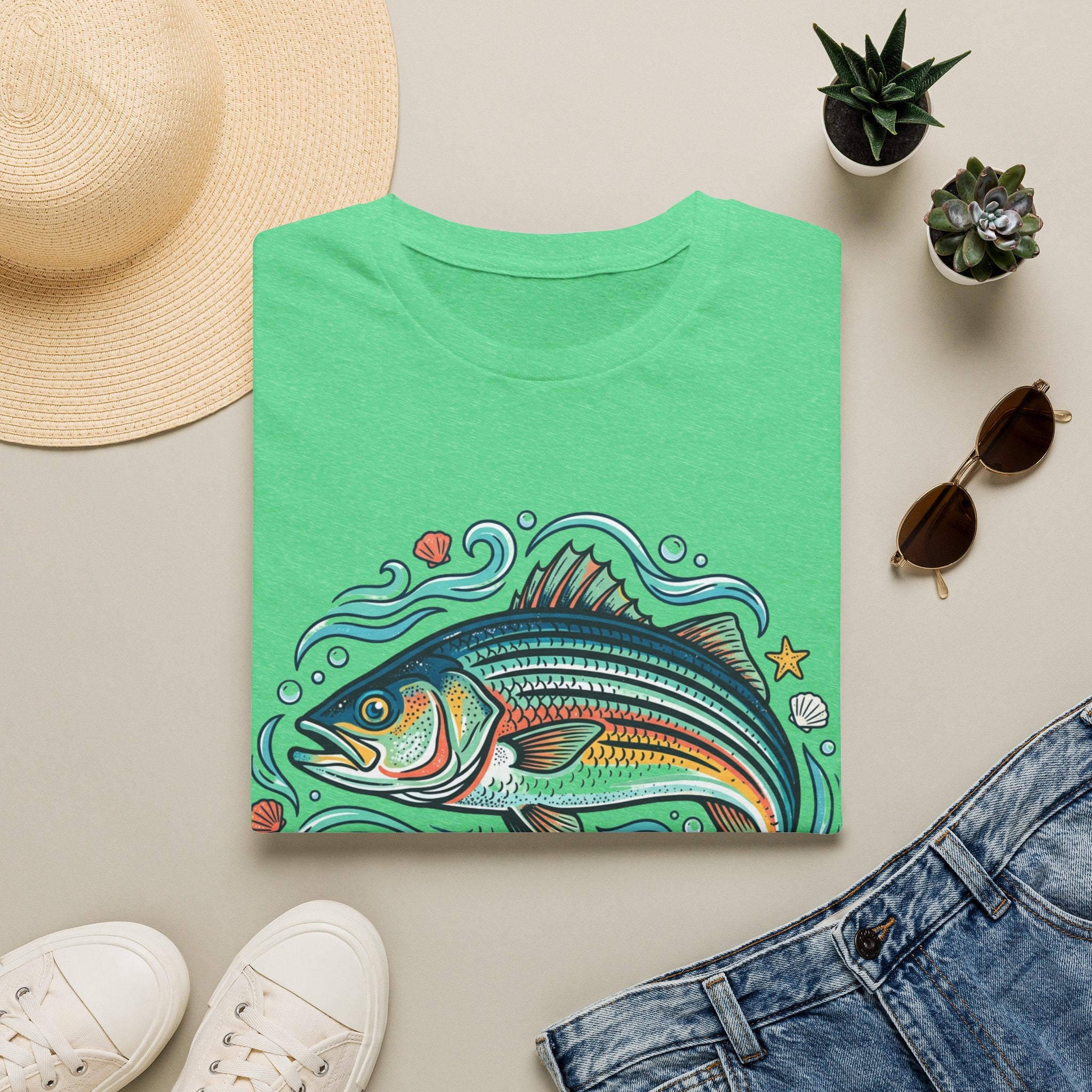 Striped Bass Fishing Tee — “My Stripe Bass Is Bigger Than Yours” Graphic T-Shirt
