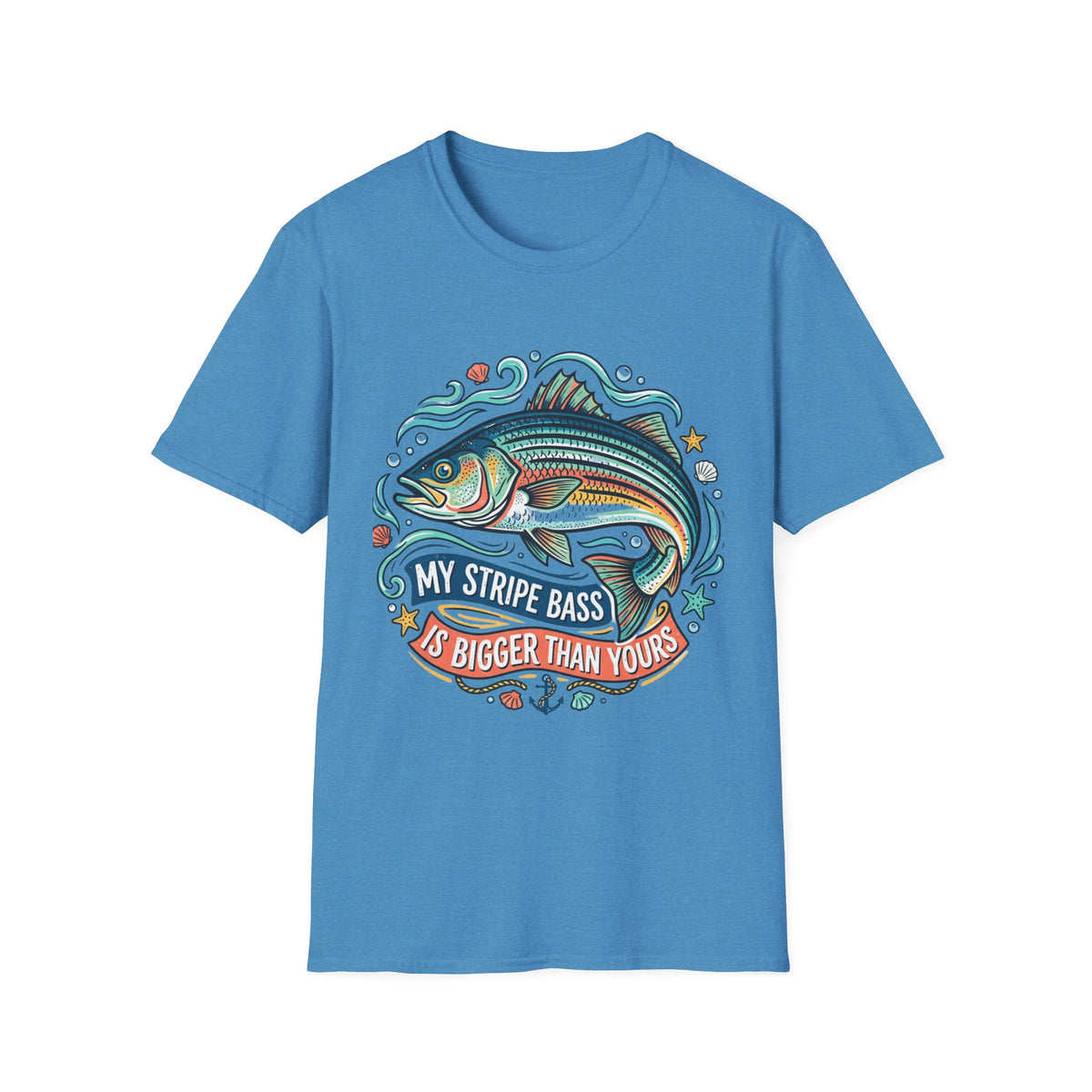 Striped Bass Fishing Tee — “My Stripe Bass Is Bigger Than Yours” Graphic T-Shirt