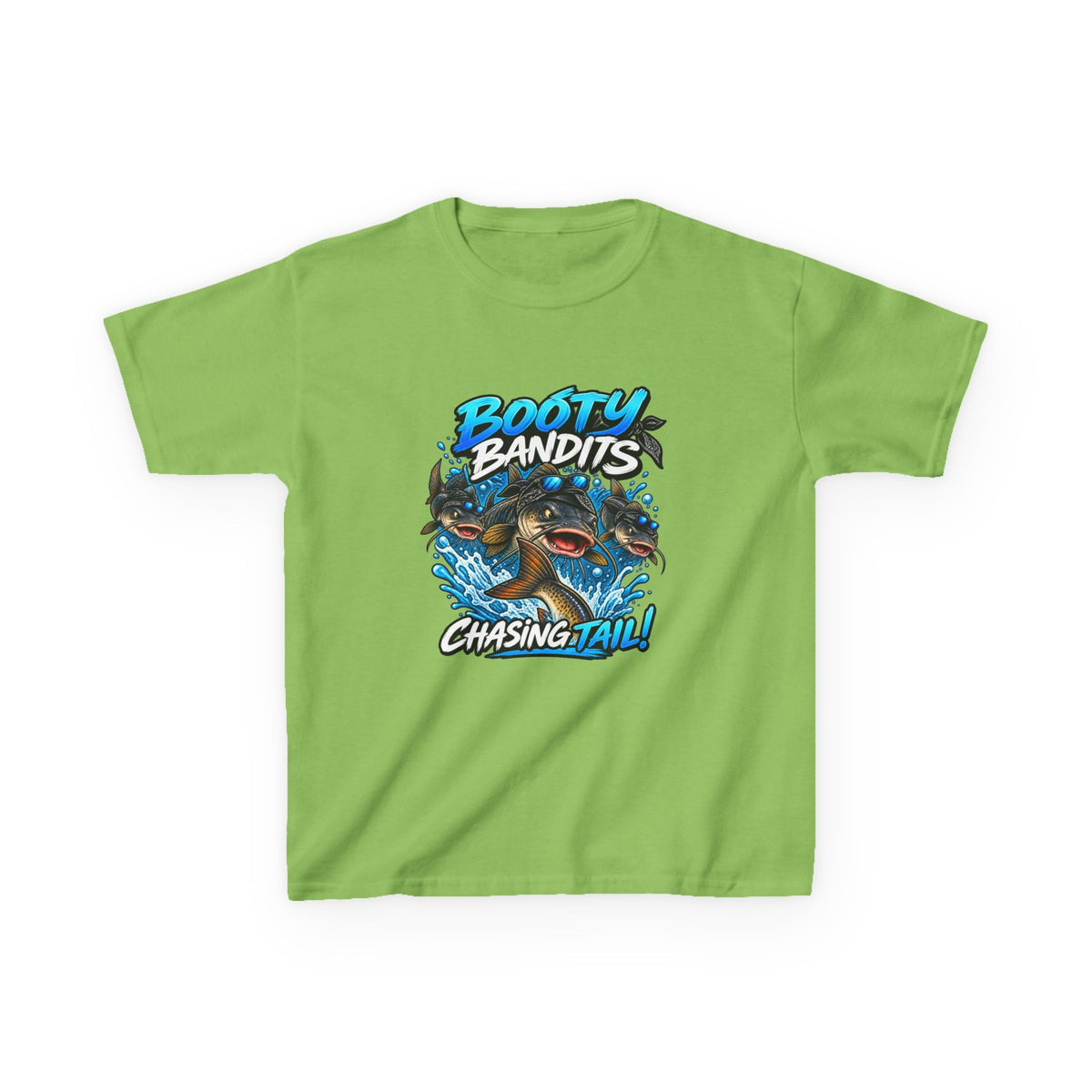 Kids Tee — "Booty Bandits Chasing Tail" Pirate Shark Graphic