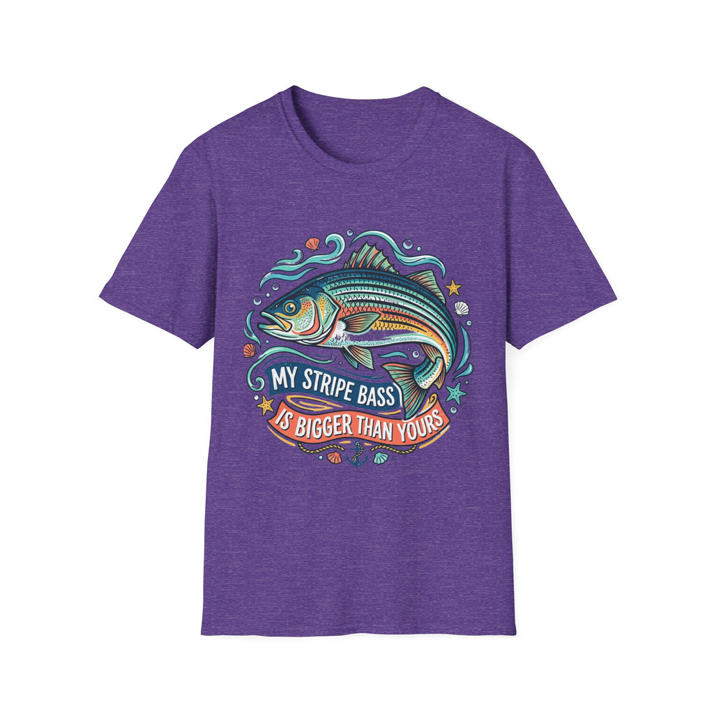 Striped Bass Fishing Tee — “My Stripe Bass Is Bigger Than Yours” Graphic T-Shirt