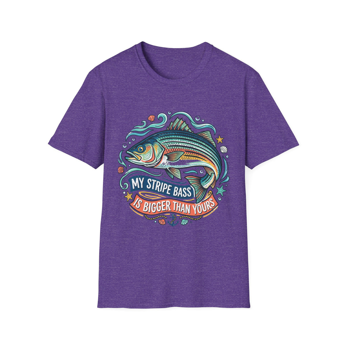 Striped Bass Fishing Tee — “My Stripe Bass Is Bigger Than Yours” Graphic T-Shirt