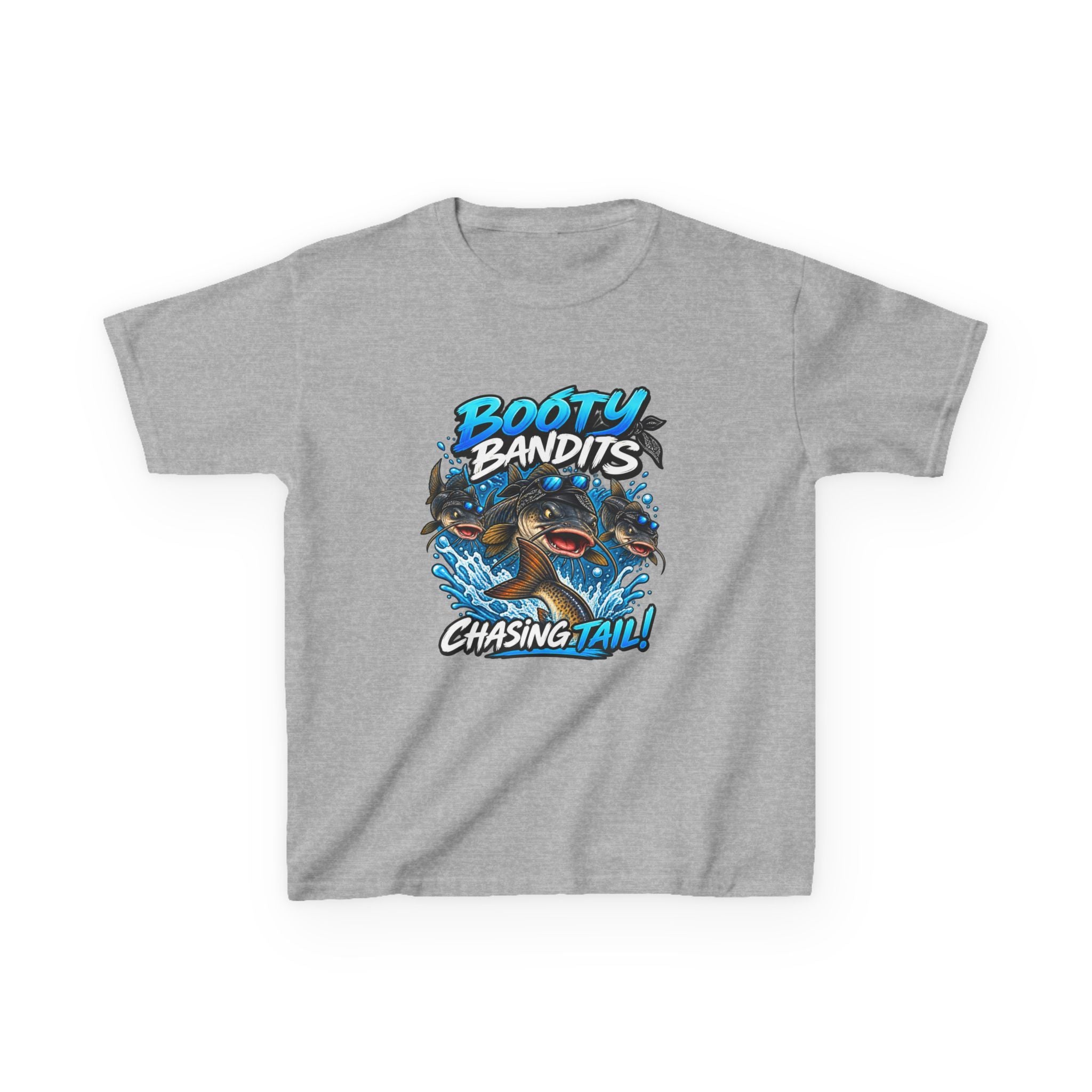 Kids Tee — "Booty Bandits Chasing Tail" Pirate Shark Graphic