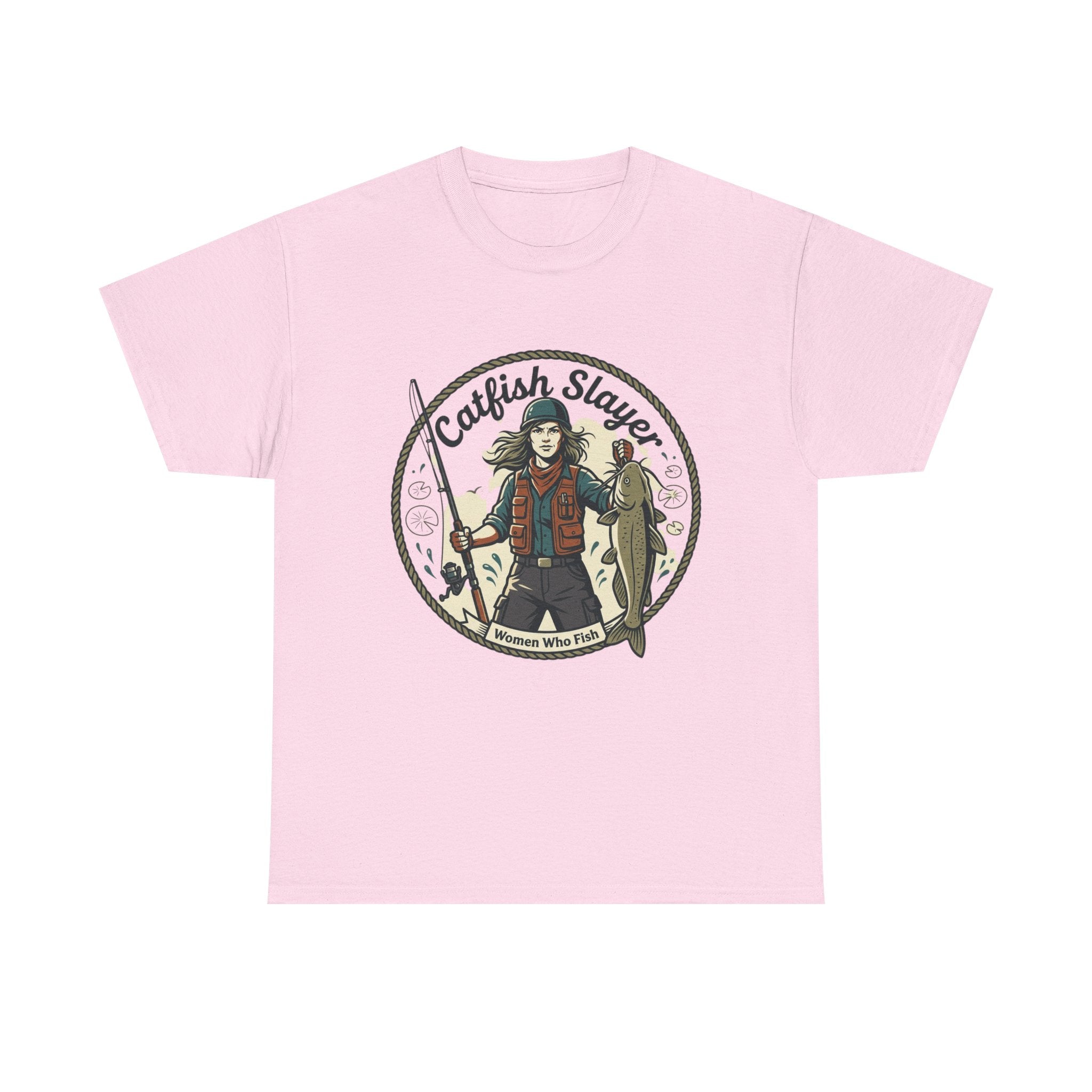 Catfish Slayer Fishing T‑Shirt — Fisherman Angler Graphic Tee