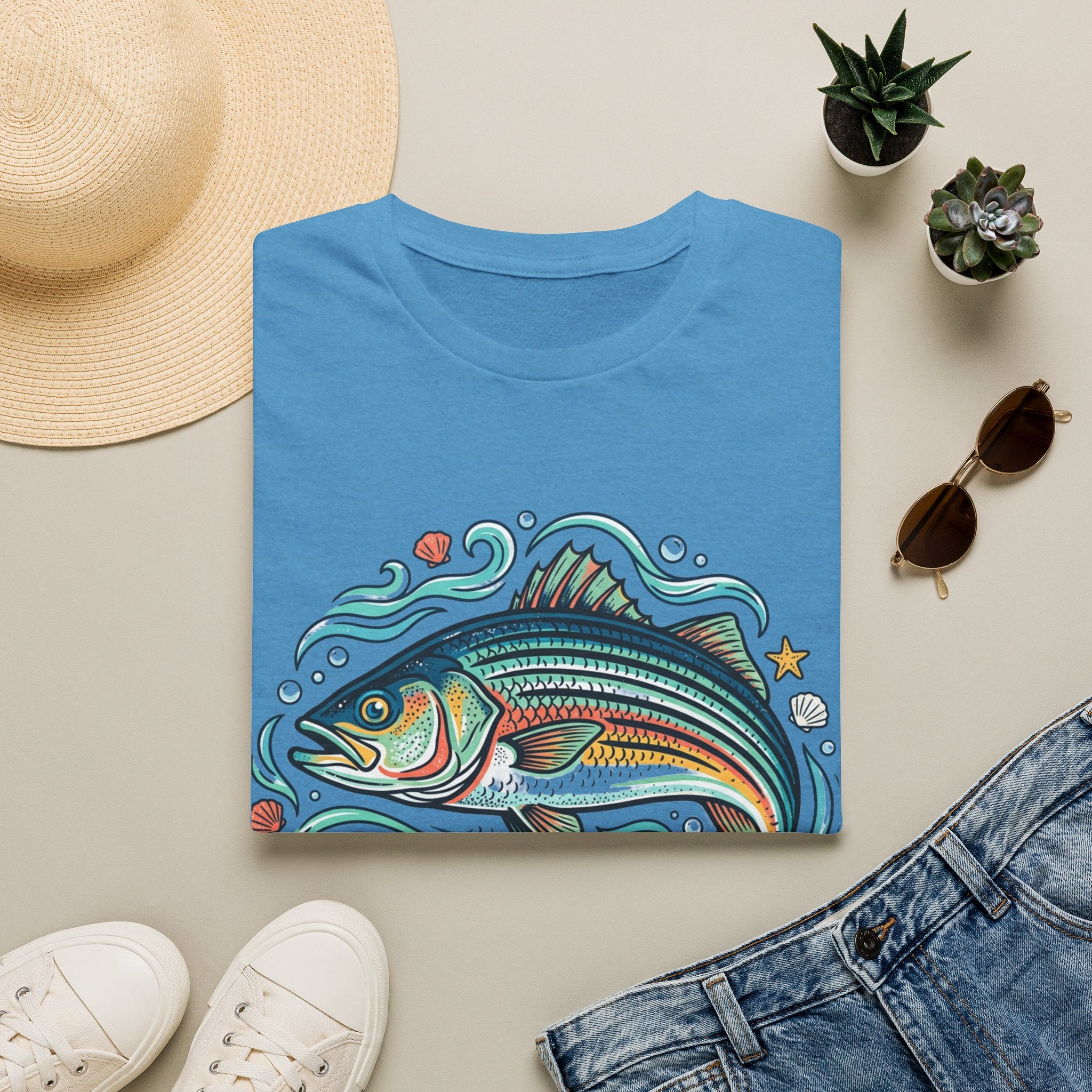 Striped Bass Fishing Tee — “My Stripe Bass Is Bigger Than Yours” Graphic T-Shirt
