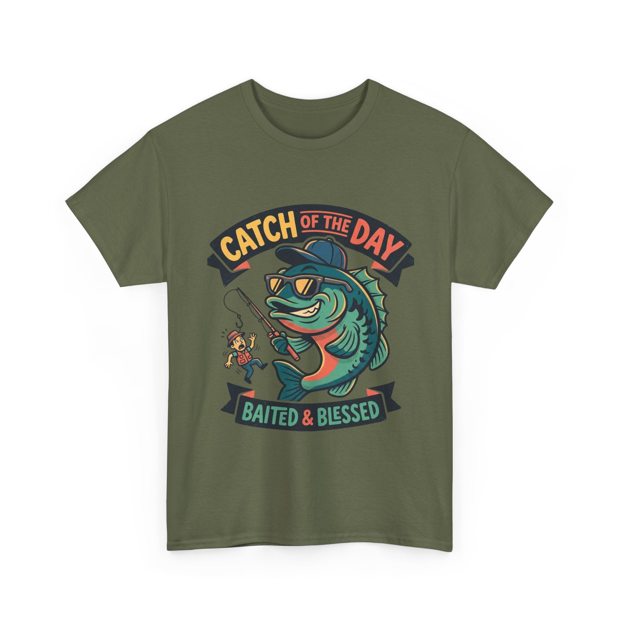 Catch of the Day T-Shirt — "Baited & Blessed" Fishing Graphic Tee