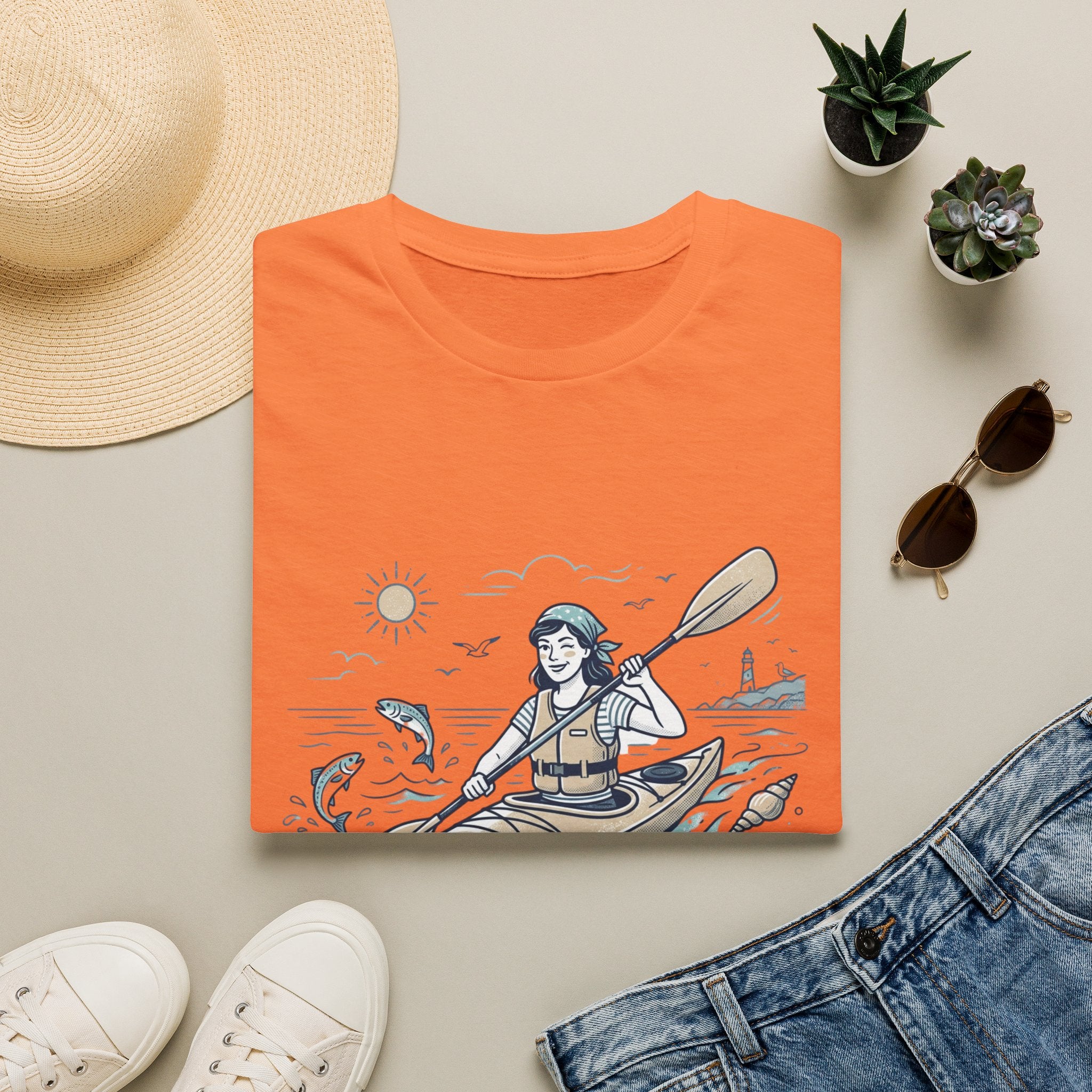 Kayaking T-Shirt — “Off to Out Fish the Boys” Outdoor Adventure Tee