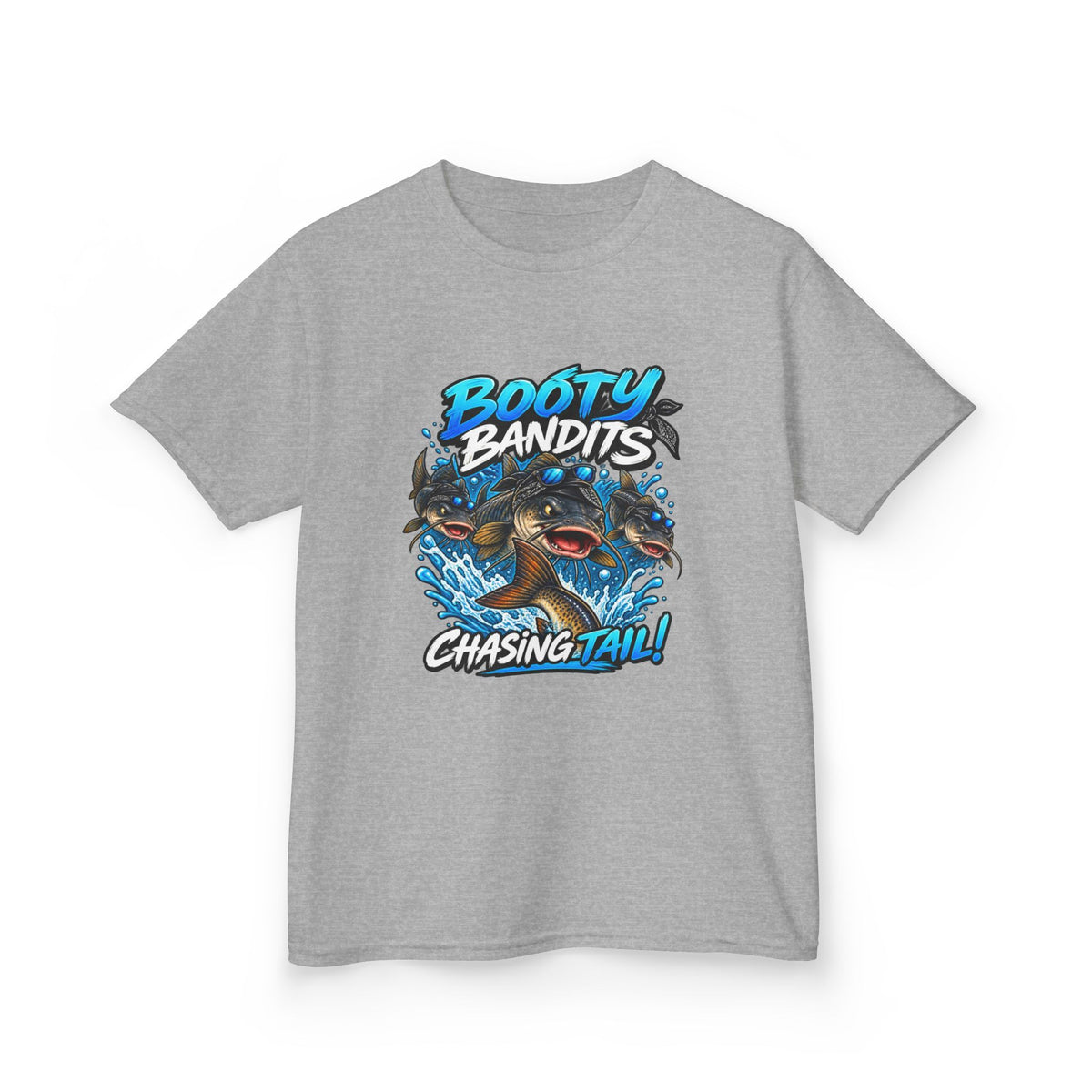 Kids Tee — "Booty Bandits Chasing Tail" Pirate Shark Graphic