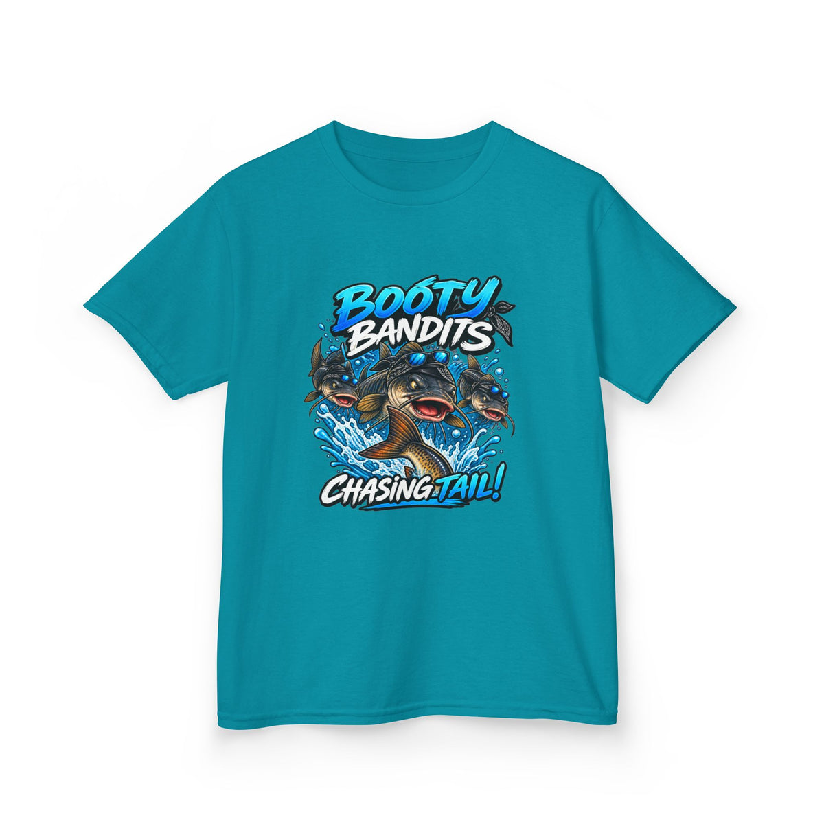 Kids Tee — "Booty Bandits Chasing Tail" Pirate Shark Graphic
