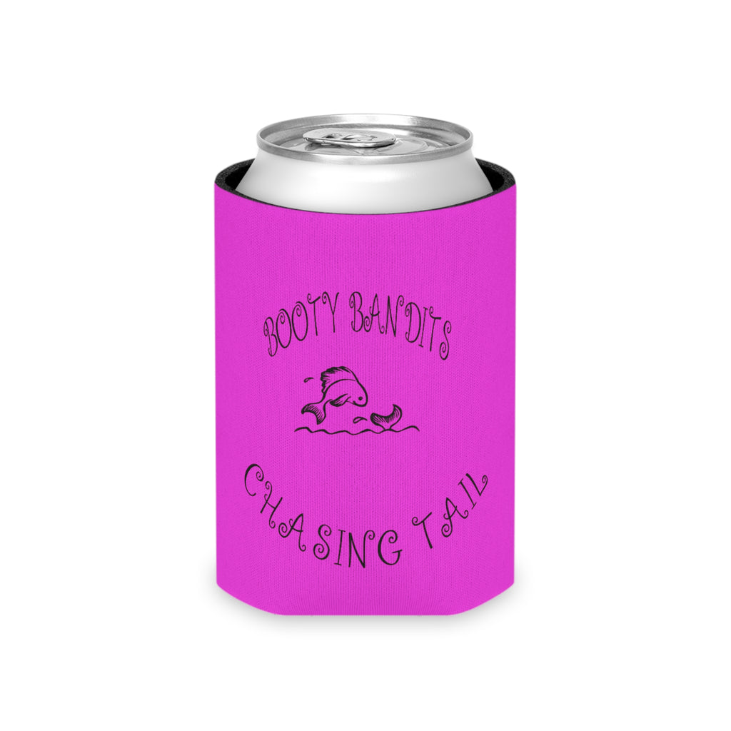 Can Cooler - "Booty Bandits Chasing Tail" Neon Pink Koozie
