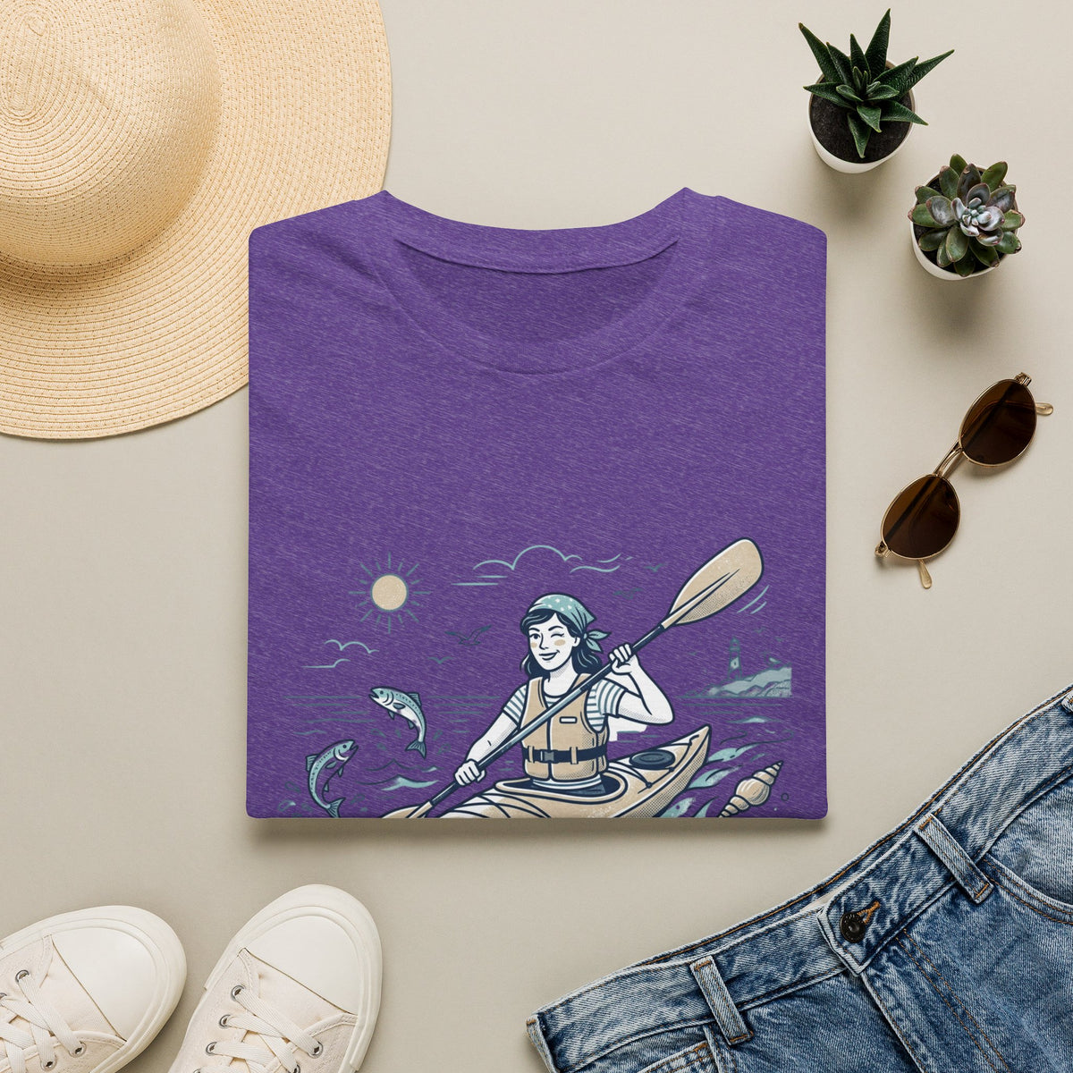 Kayaking T-Shirt — “Off to Out Fish the Boys” Outdoor Adventure Tee
