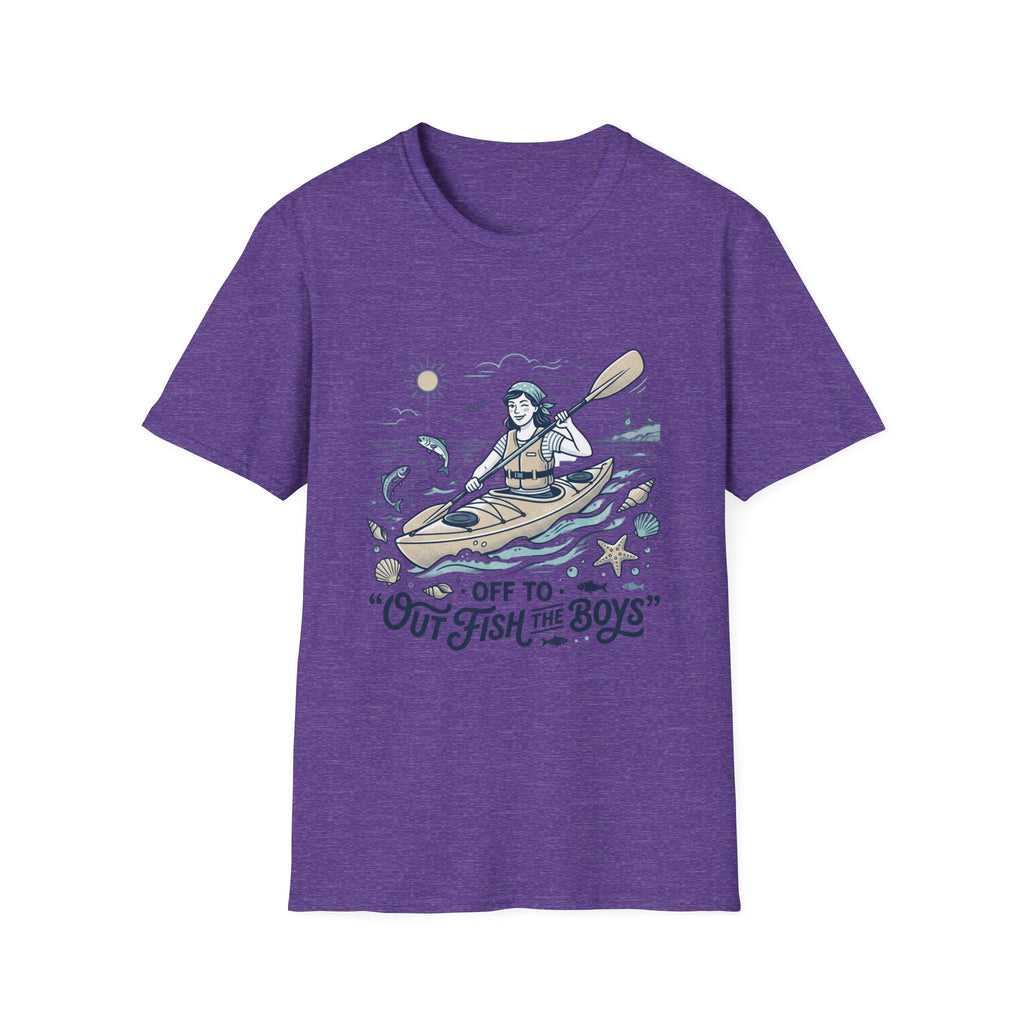 Kayaking T-Shirt — “Off to Out Fish the Boys” Outdoor Adventure Tee