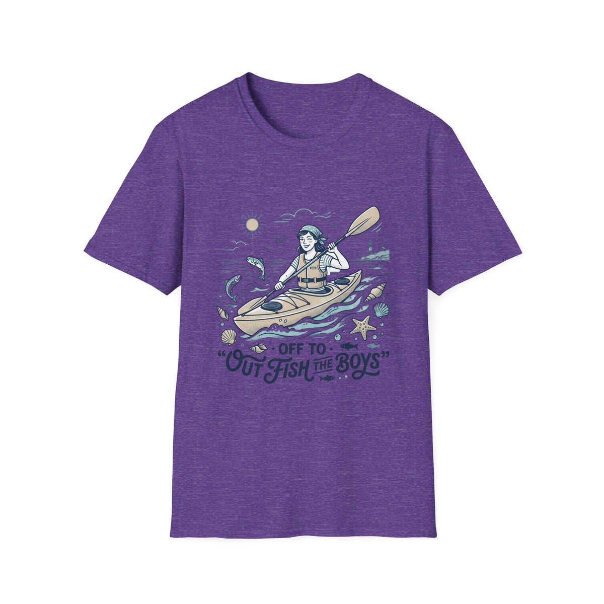 Kayaking T-Shirt — “Off to Out Fish the Boys” Outdoor Adventure Tee