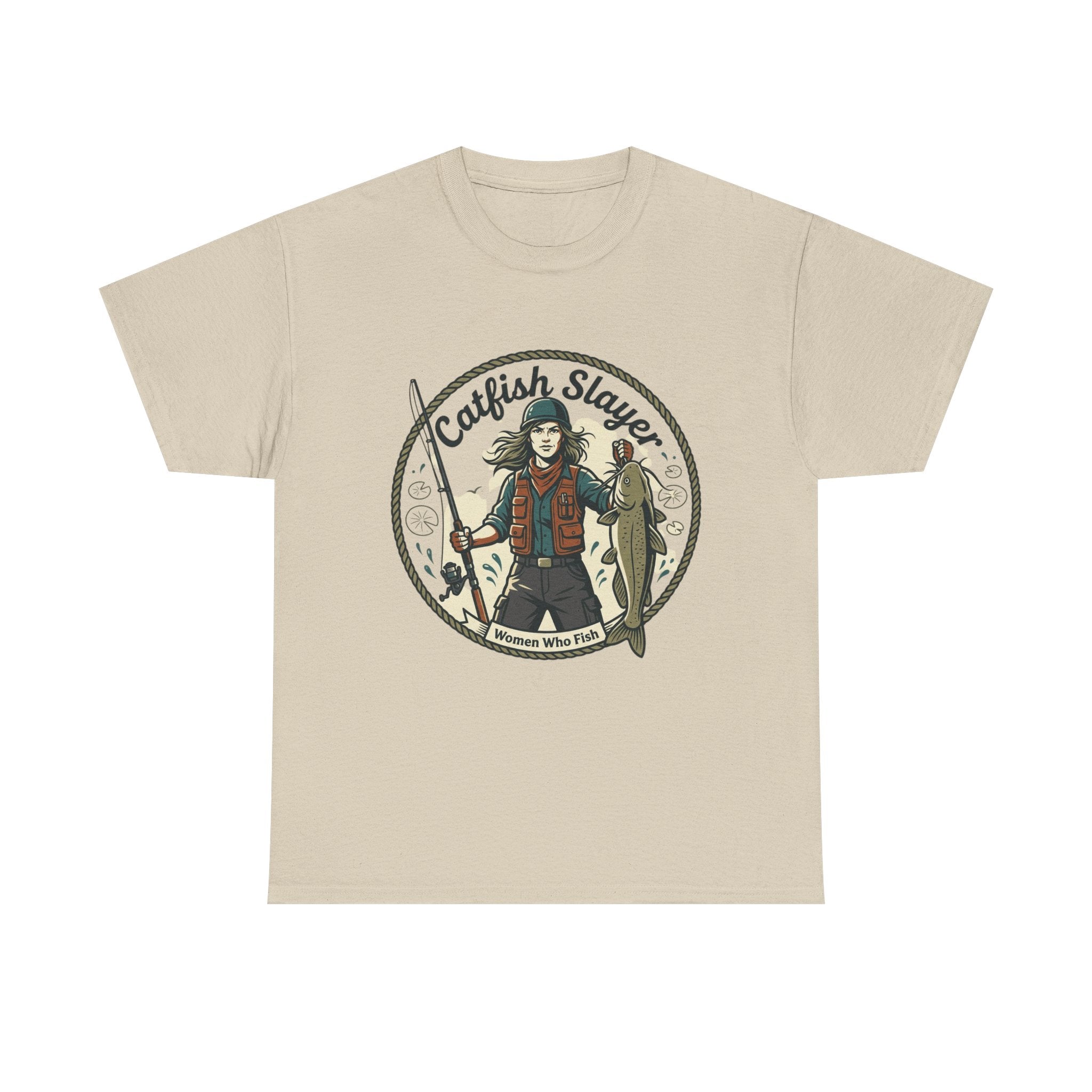 Catfish Slayer Fishing T‑Shirt — Fisherman Angler Graphic Tee