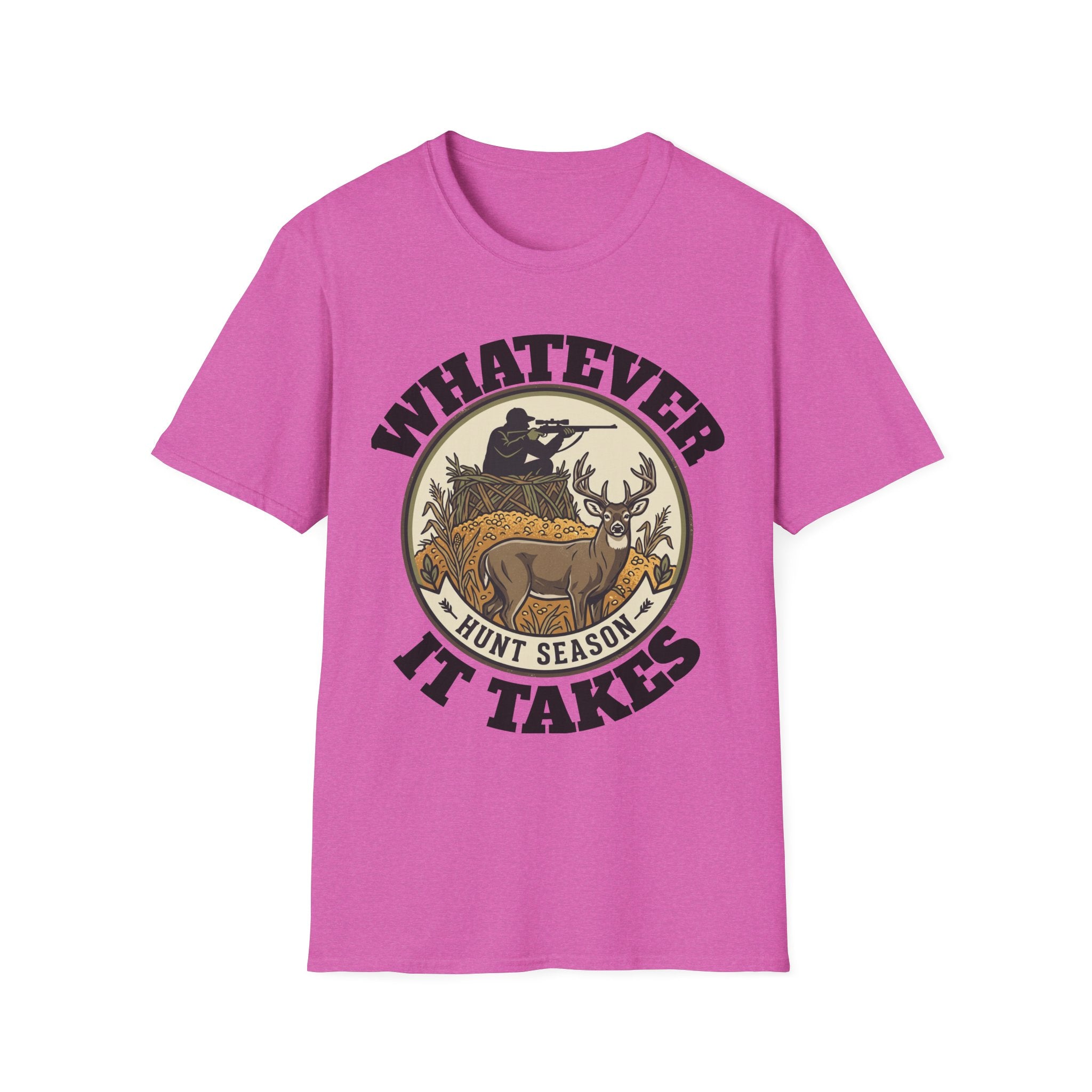 T-Shirt — "Whatever Hunt Season It Takes" Retro Hunting Graphic