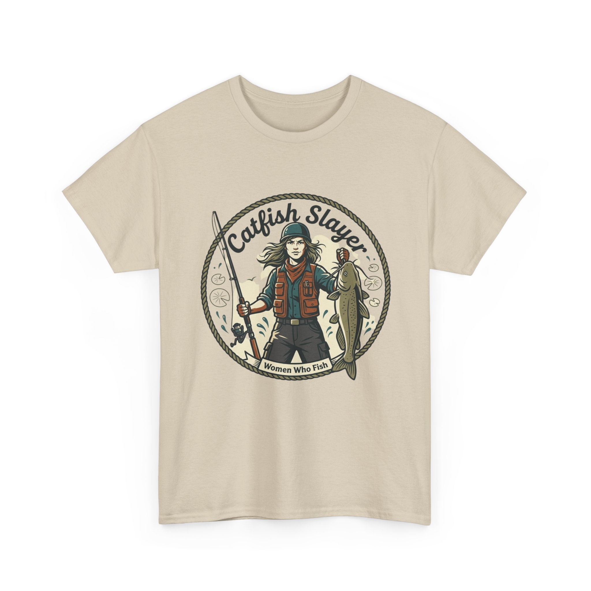 Catfish Slayer Fishing T‑Shirt — Fisherman Angler Graphic Tee