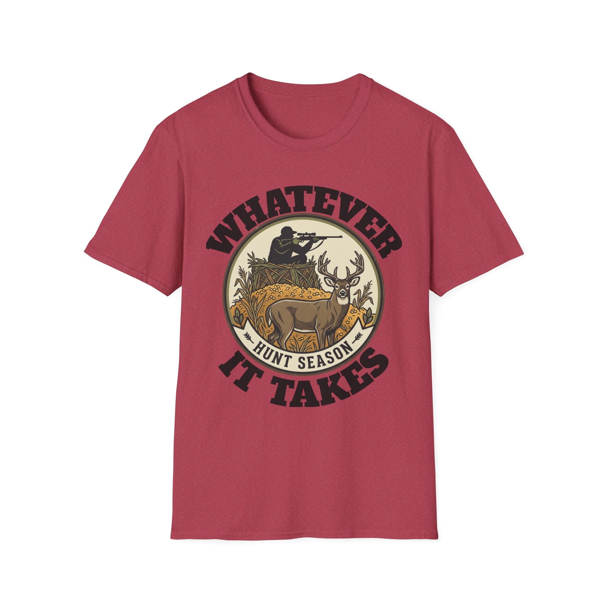 T-Shirt — "Whatever Hunt Season It Takes" Retro Hunting Graphic