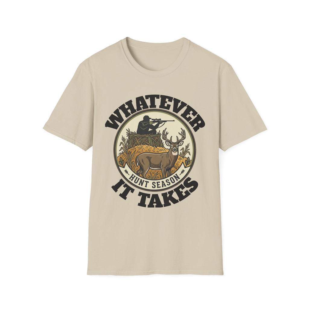 T-Shirt — "Whatever Hunt Season It Takes" Retro Hunting Graphic