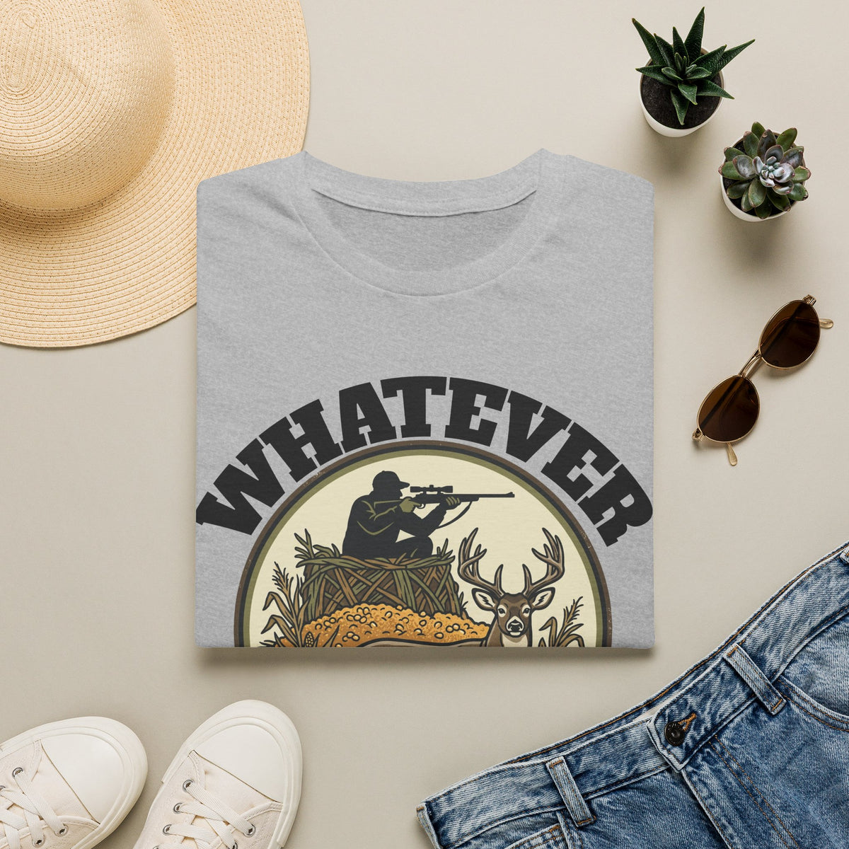 T-Shirt — "Whatever Hunt Season It Takes" Retro Hunting Graphic