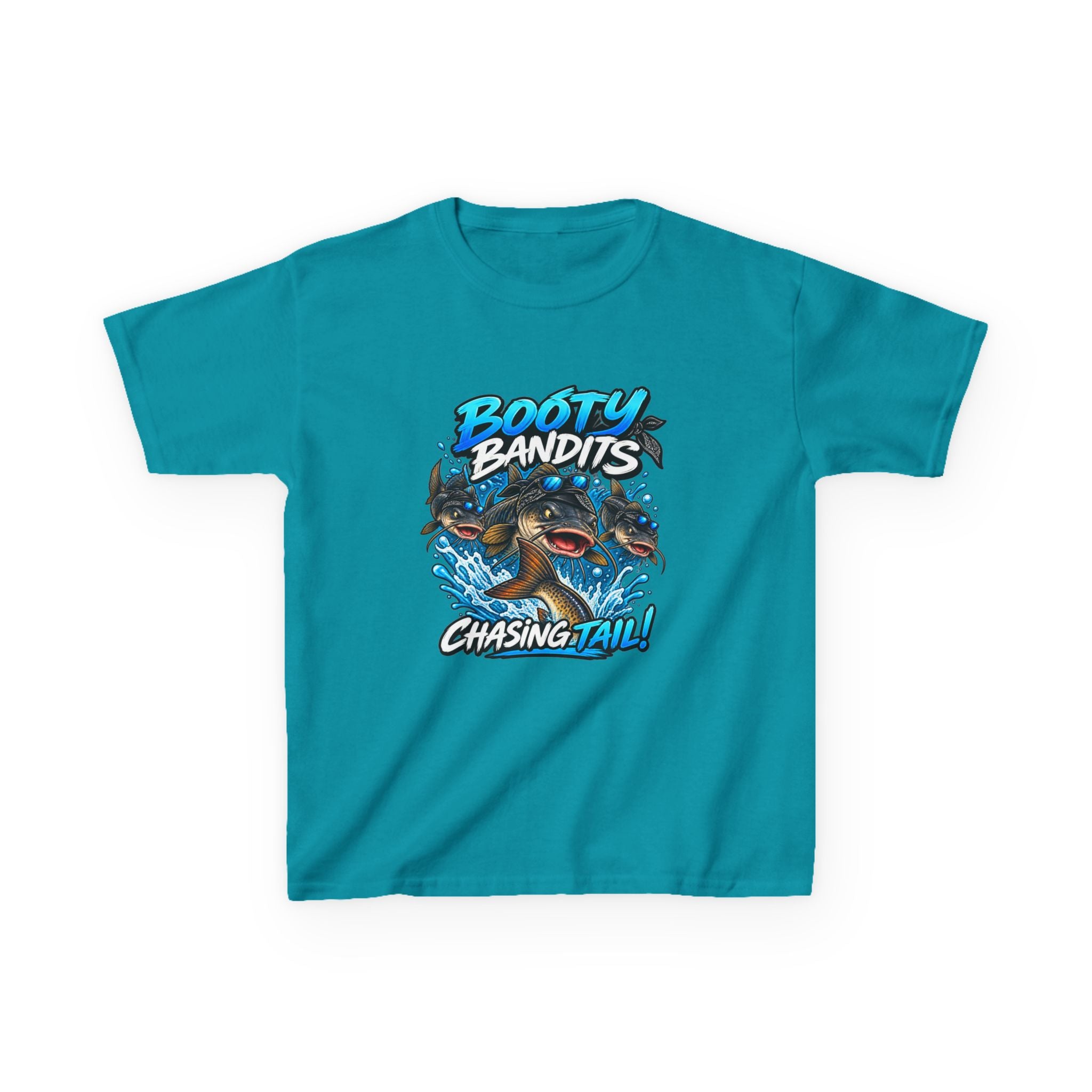 Kids Tee — "Booty Bandits Chasing Tail" Pirate Shark Graphic