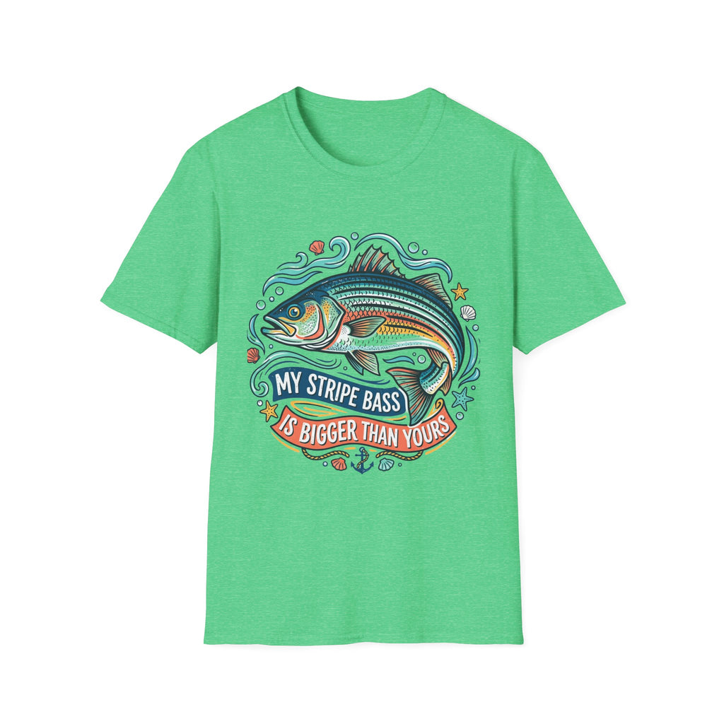 Striped Bass Fishing Tee — “My Stripe Bass Is Bigger Than Yours” Graphic T-Shirt