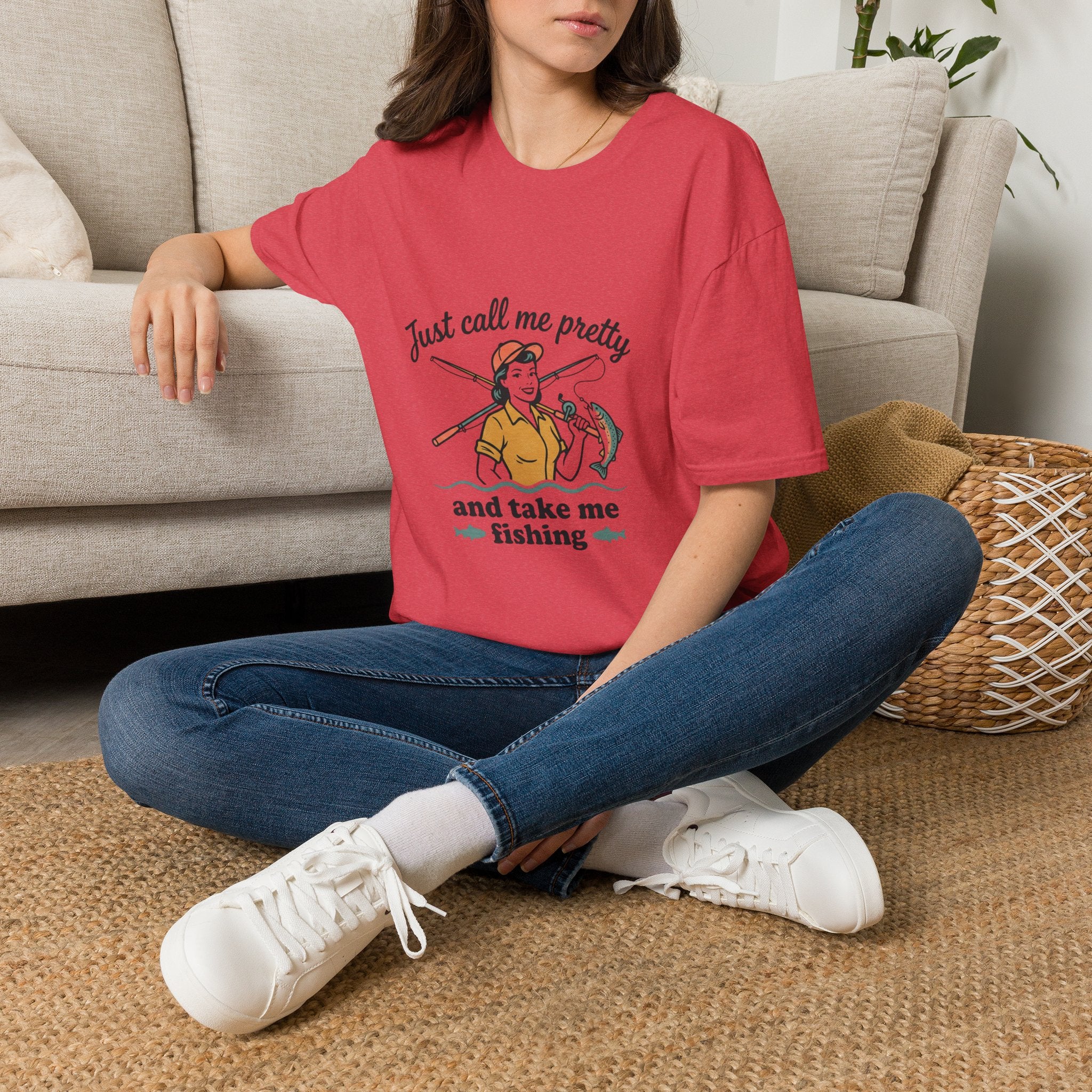 Fishing Graphic T-Shirt — "Just Call Me Pretty and Take Me Fishing" Casual Outdoor Tee