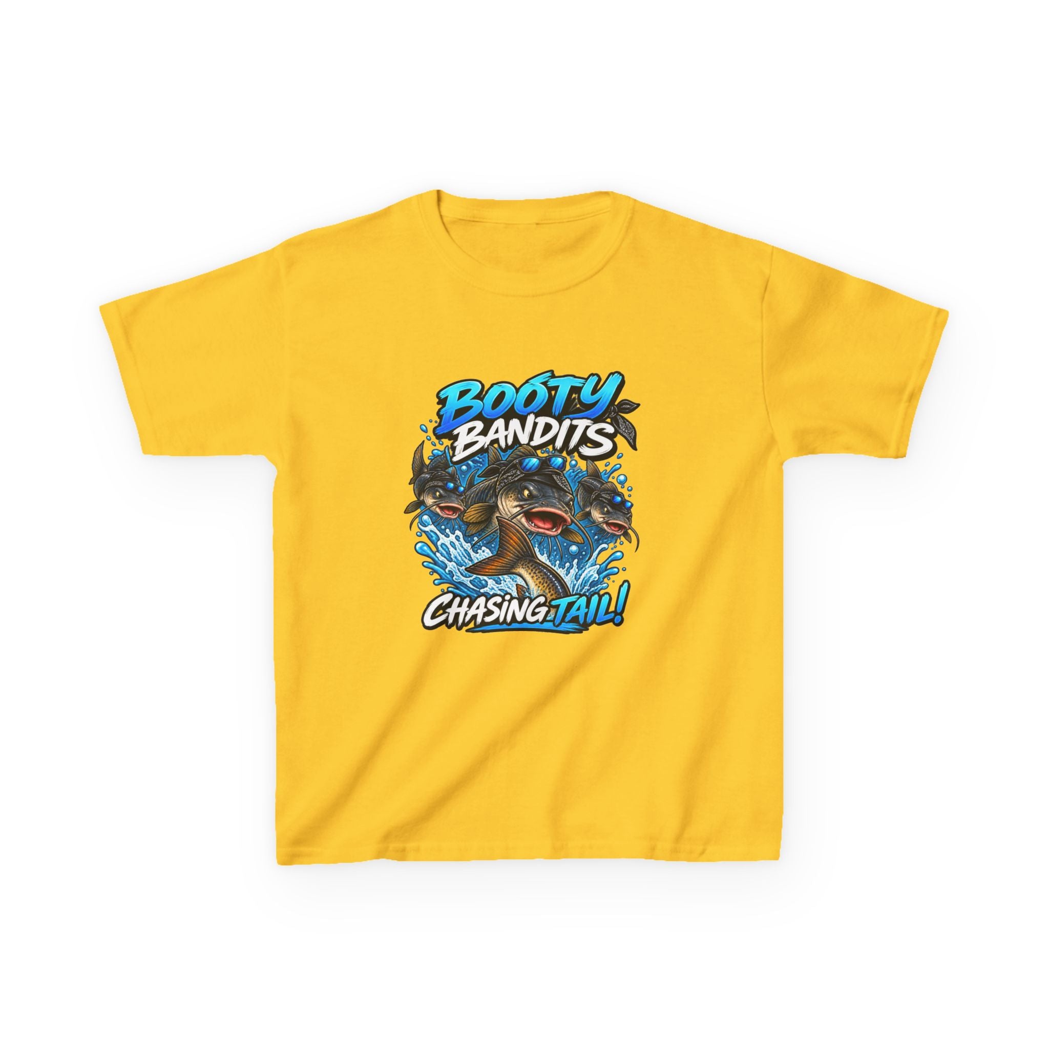 Kids Tee — "Booty Bandits Chasing Tail" Pirate Shark Graphic