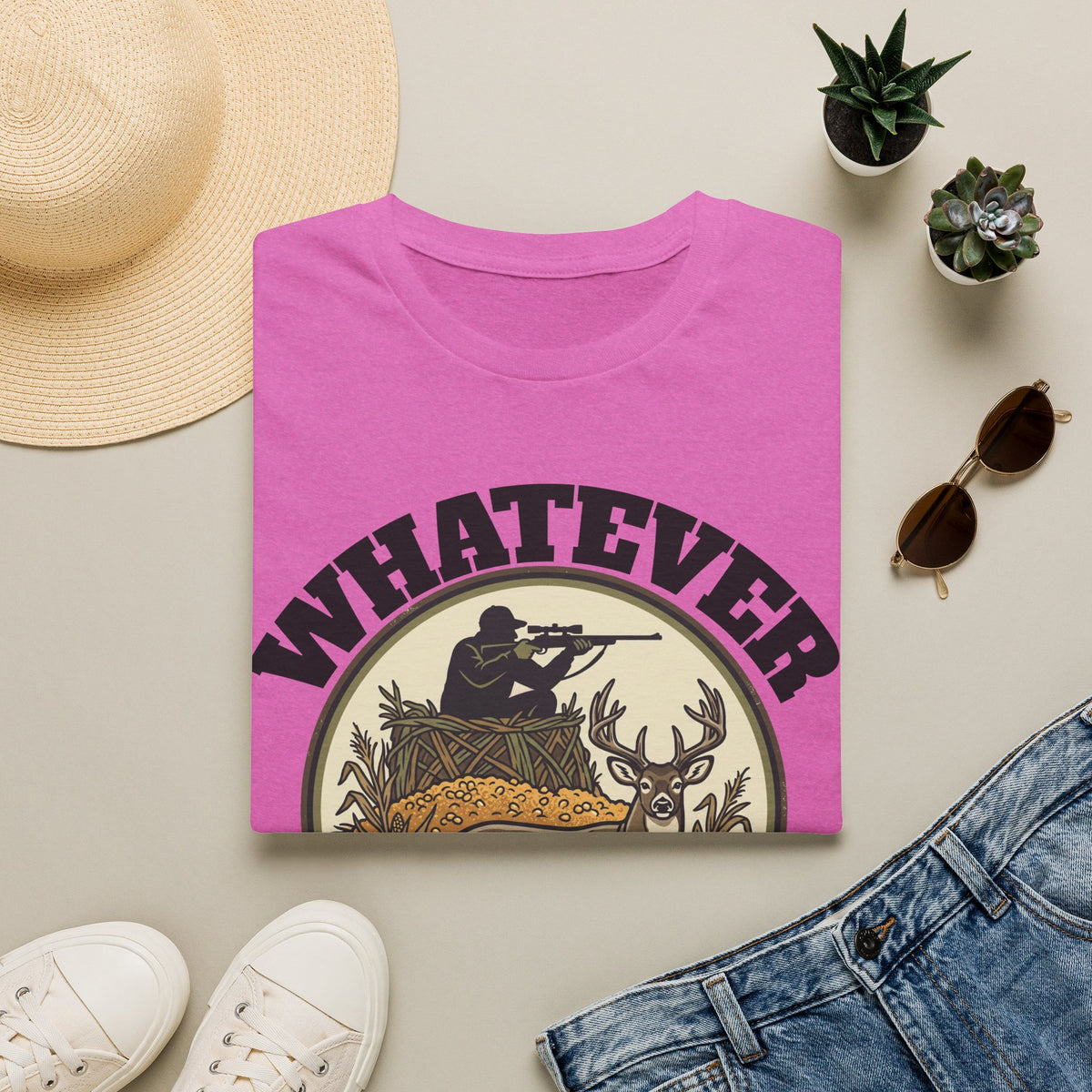 T-Shirt — "Whatever Hunt Season It Takes" Retro Hunting Graphic