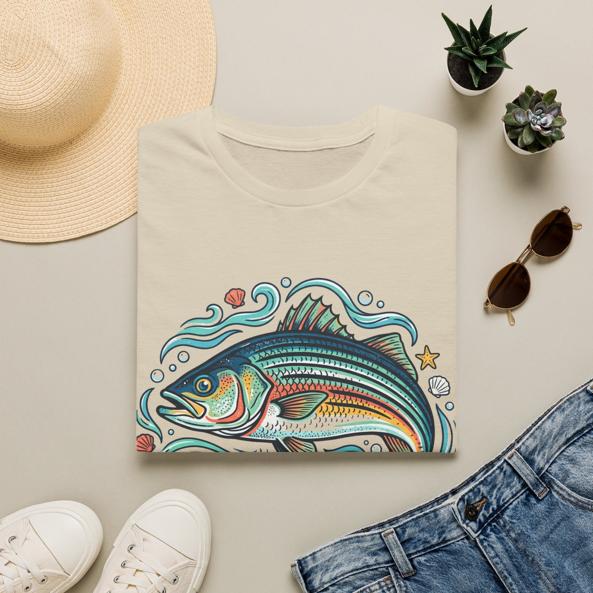 Striped Bass Fishing Tee — “My Stripe Bass Is Bigger Than Yours” Graphic T-Shirt